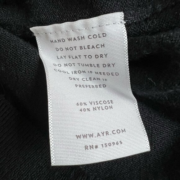 AYR Sweater Turtleneck Black Knit Viscose Blend Long Sleeve Women's Size XS - Picture 9 of 11